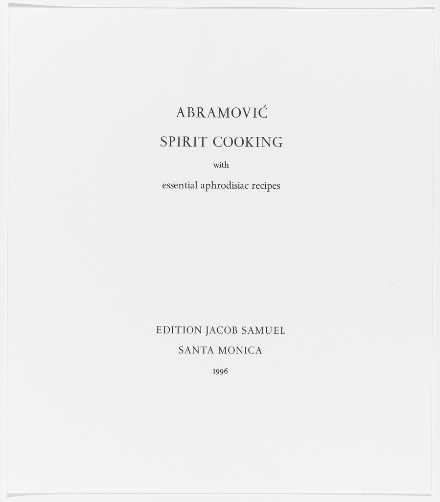 Title page from Spirit Cooking