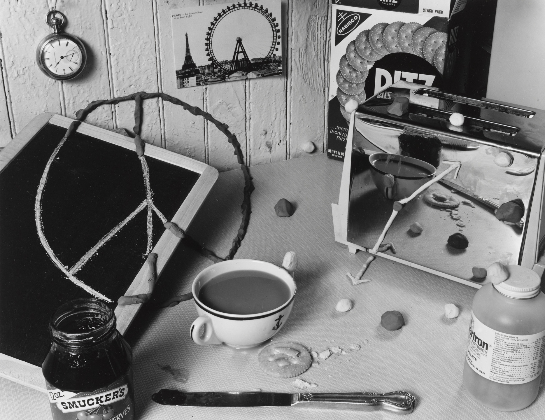 Zeke Berman. Still Life with Peace Sign and Clock Face. 1979