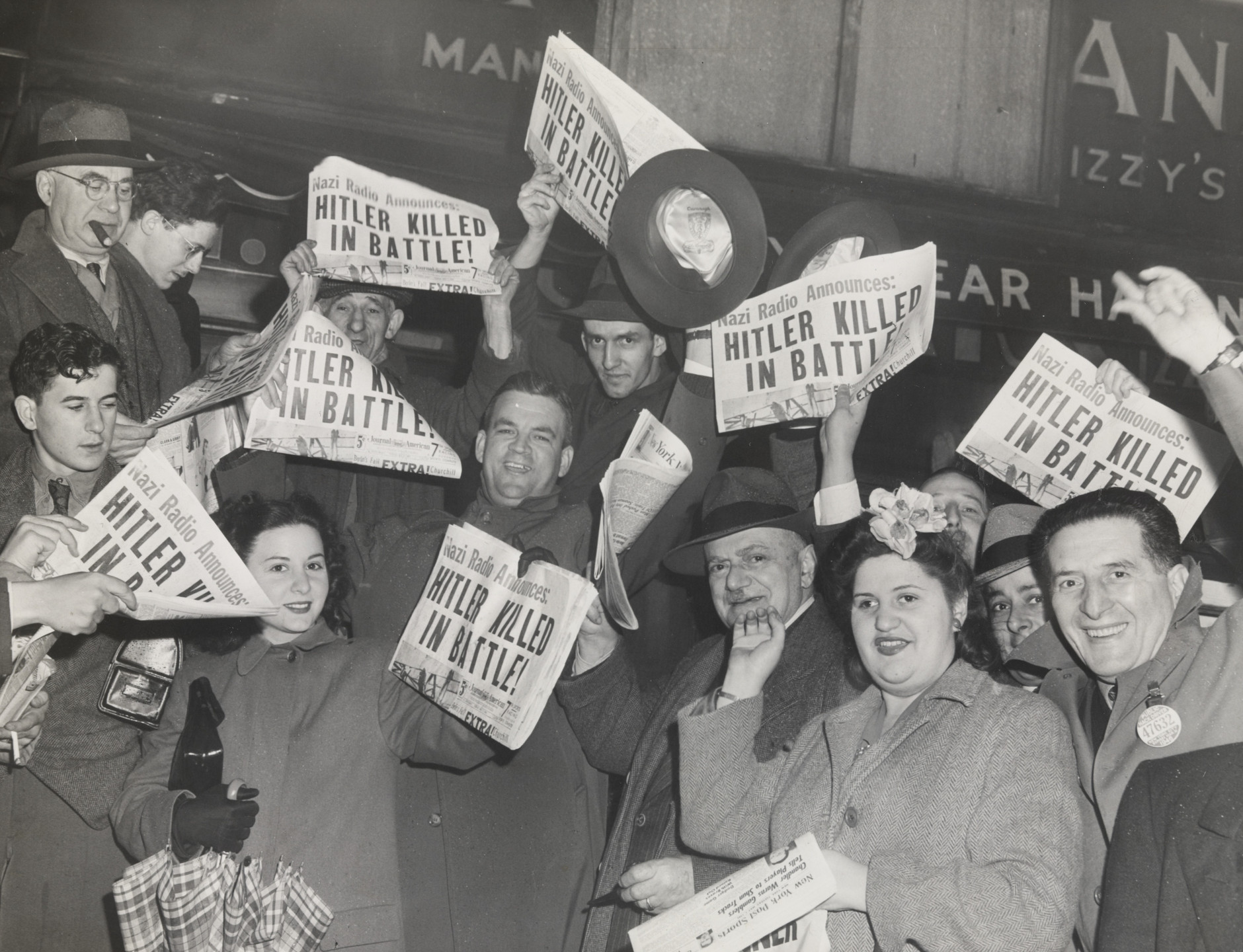 Associated Press. &#34;As the Report of Hilter&#39;s Death Was Recieved in the City&#34;. May 1, 1945