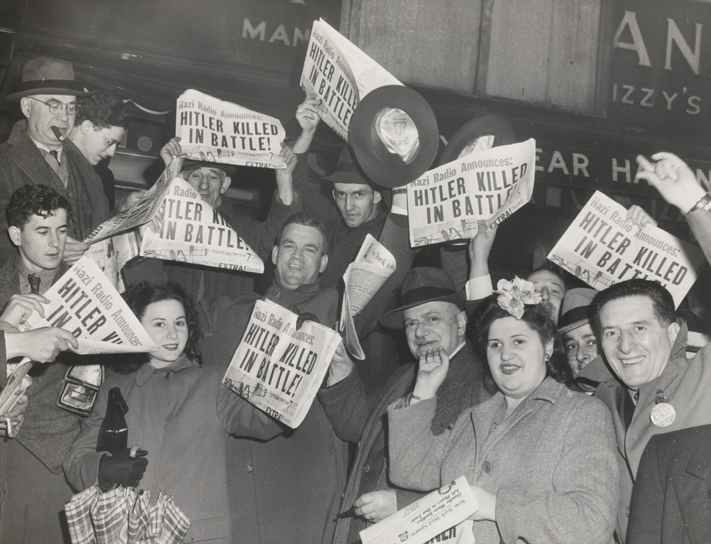 "As the Report of Hilter's Death Was Recieved in the City"