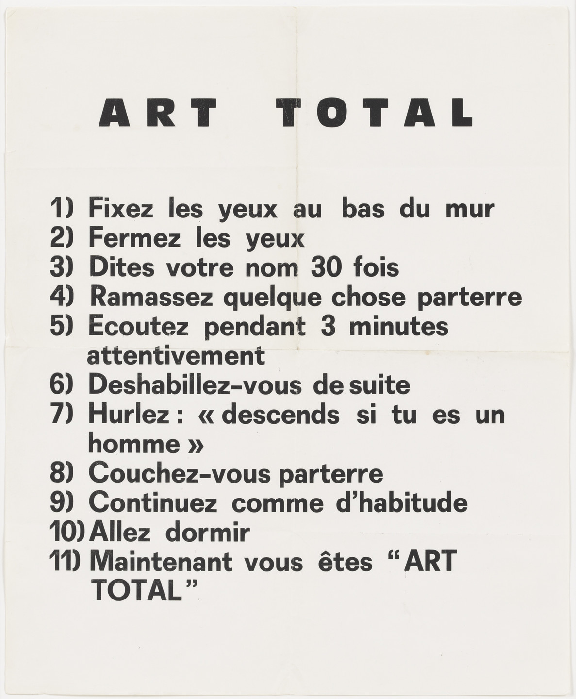 Ben Vautier. Art Total. 1963