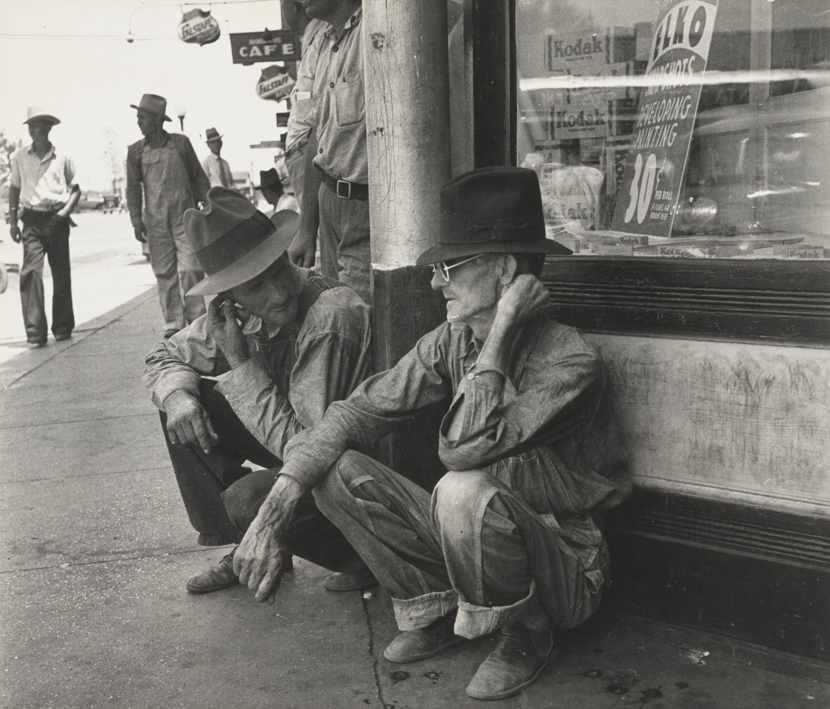 Dorothea Lange. No Rain, Idle in Town during the Great Drought, Sallisaw, Oklahoma. August 1936