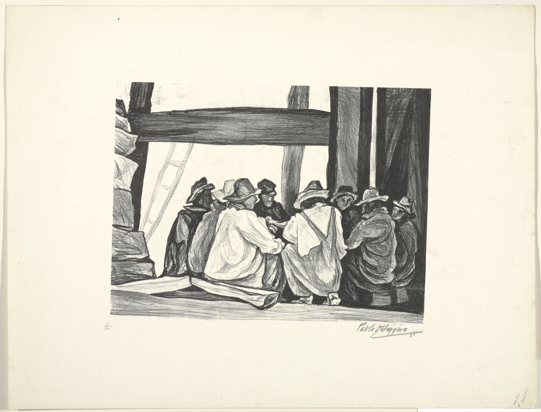 Pablo O&#39;Higgins. Workers Eating (Obreros comiendo). 1950