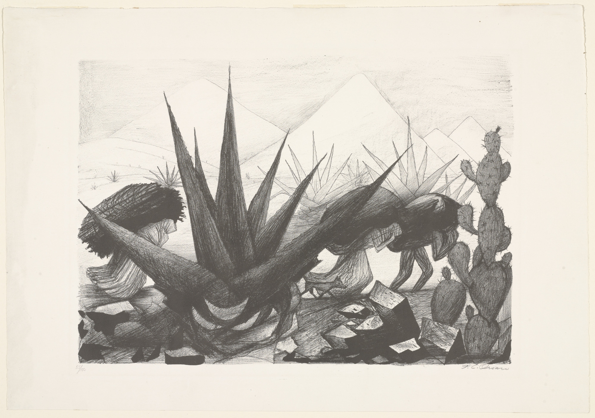 MAMES アートピース（原画） José Clemente Orozco. Mexican Peasants Working (Maguayes y nopales