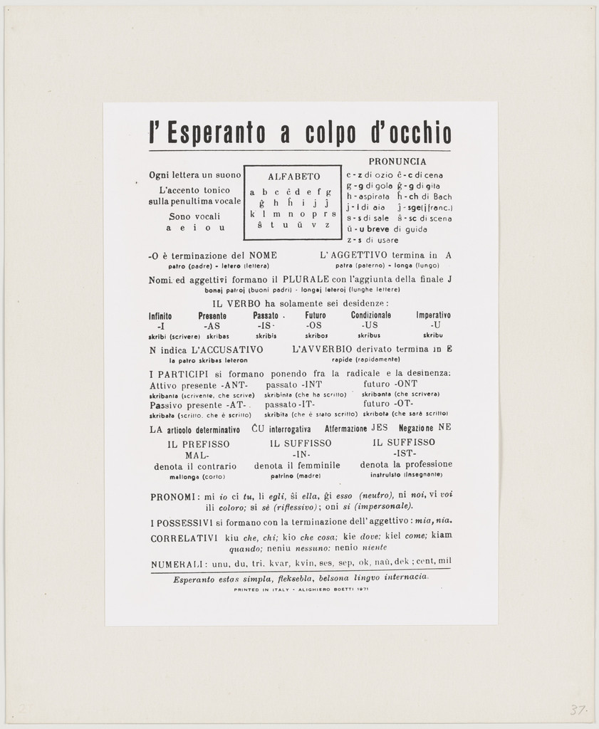 l'Esperanto a colpo d'occhio from Insicuro Noncurante