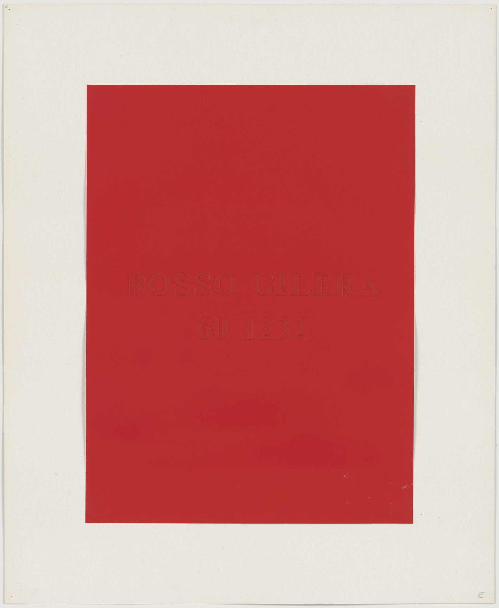 Alighiero Boetti. Rosso Gilera from Insicuro Noncurante