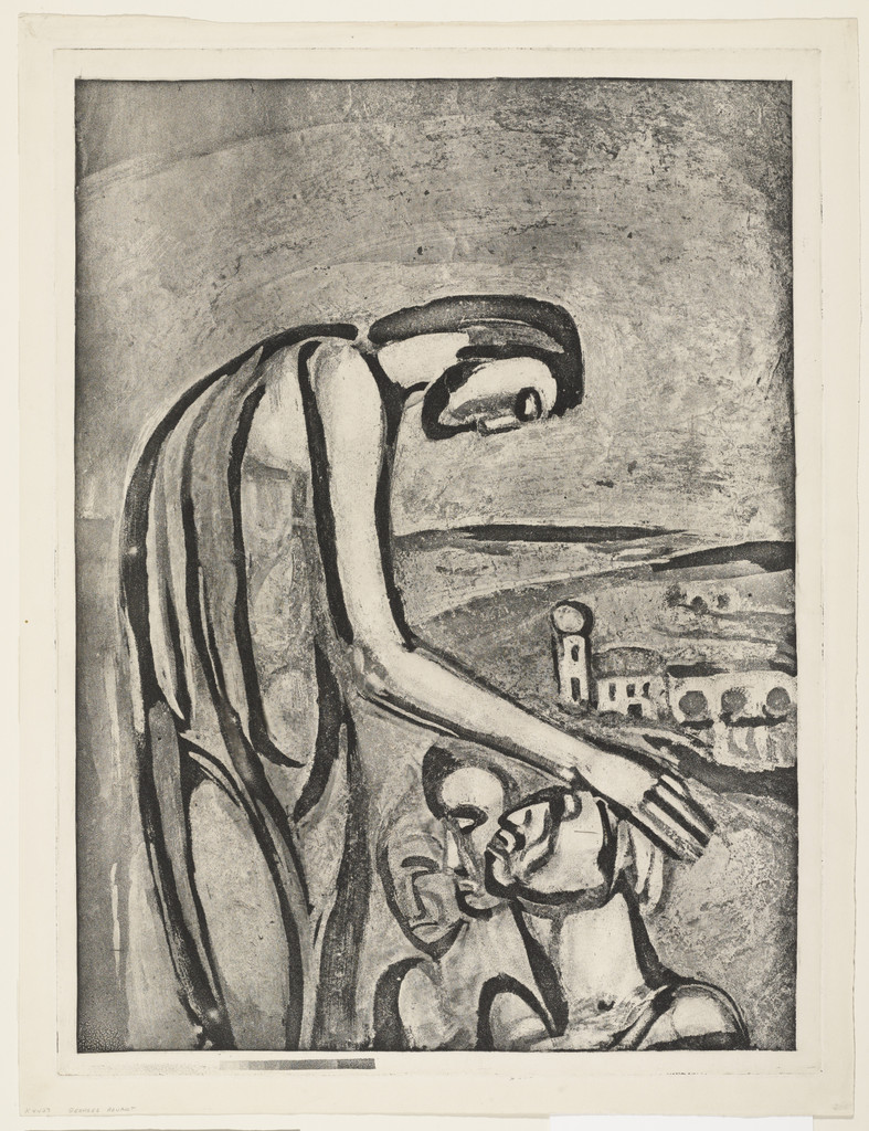 Trial proof for Christ Laying On His Hands, rejected plate from Miserere