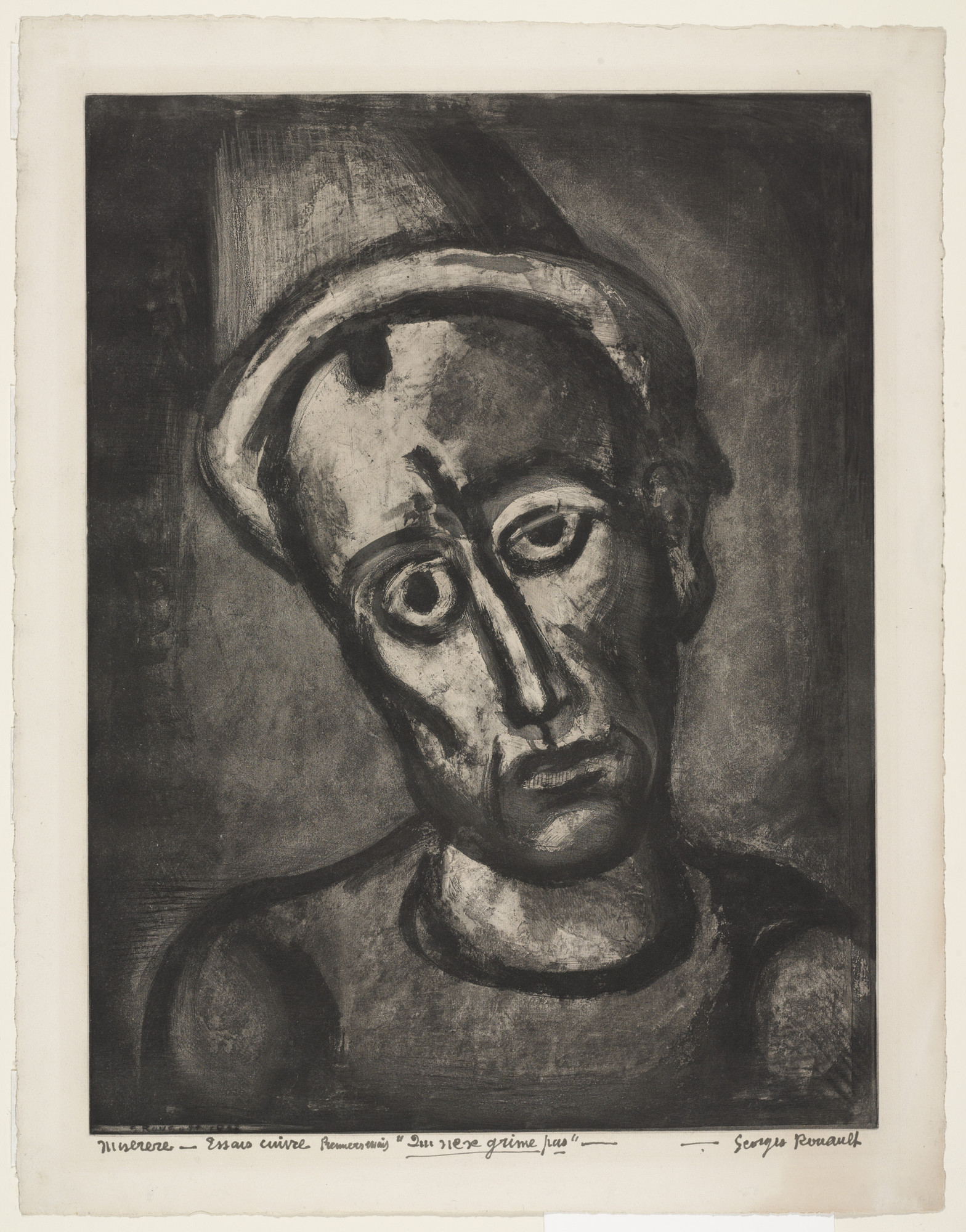Georges Rouault. Trial proof for Who Does Not Paint Himself a Face? , plate VIII from Miserere