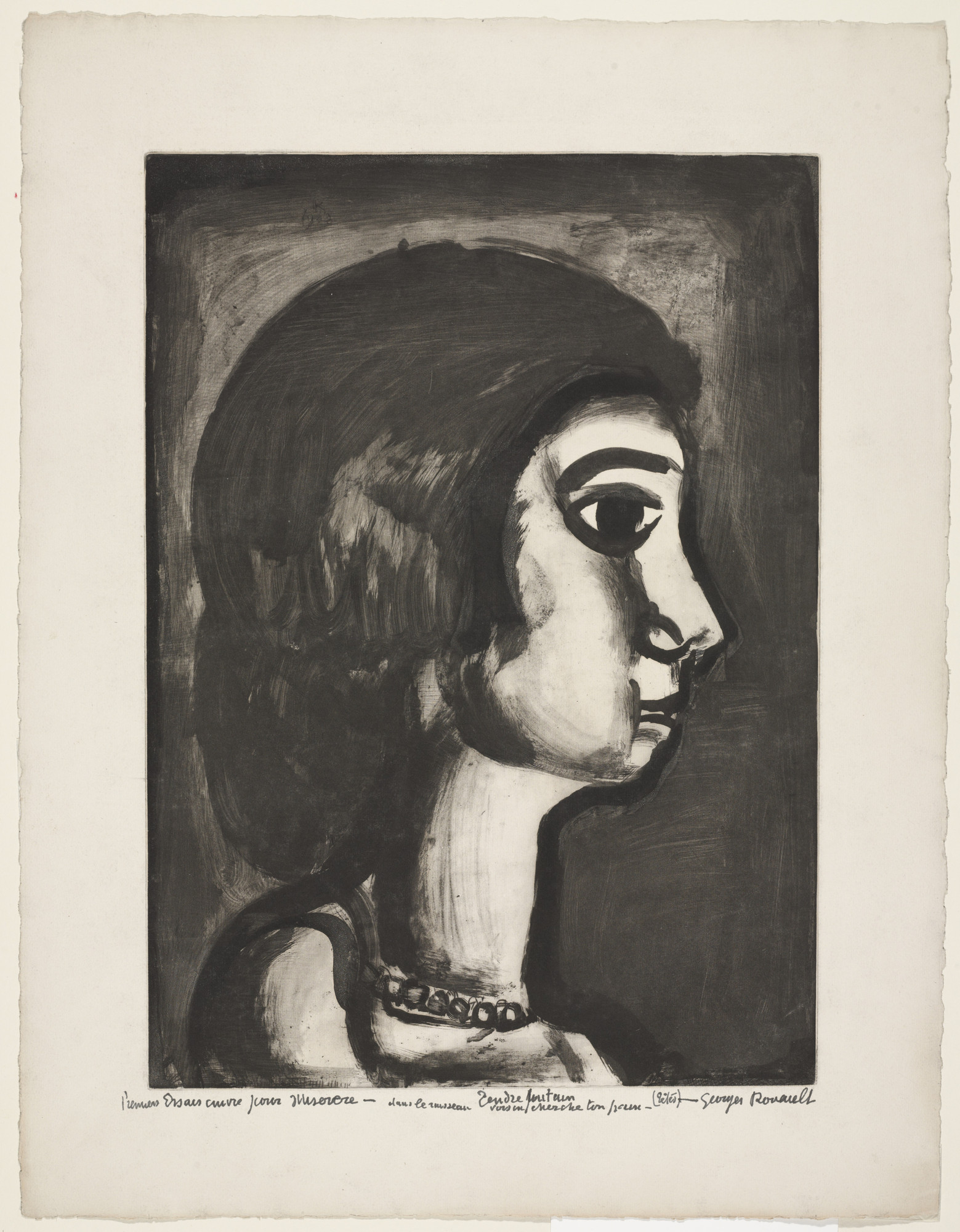Georges Rouault. Trial proof for Daughter of Joy, So-Called , plate XIV from Miserere