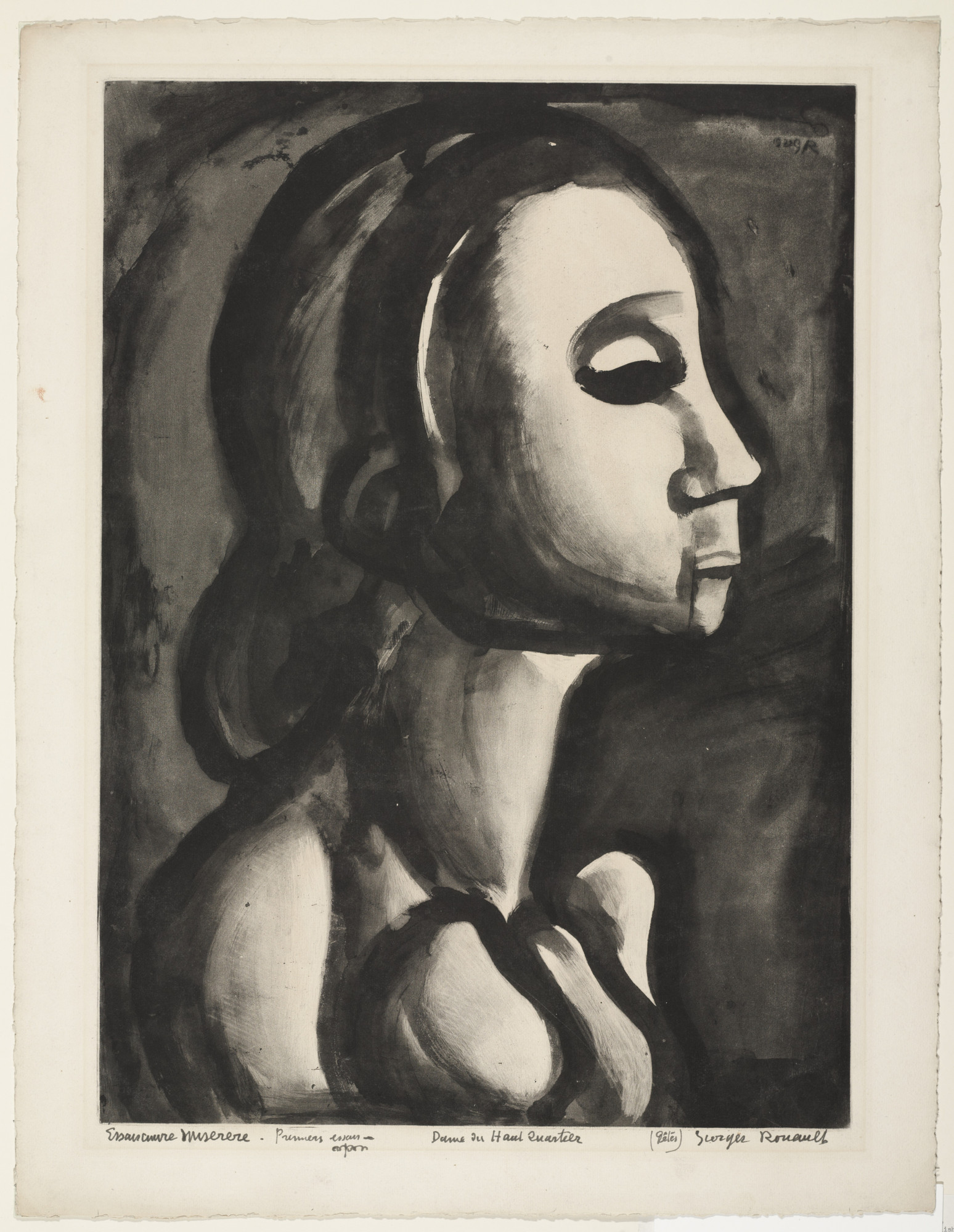 Georges Rouault. Trial proof for The Society Lady Fancies She Has a Rserved Seat in Heaven , plate XVI from Miserere