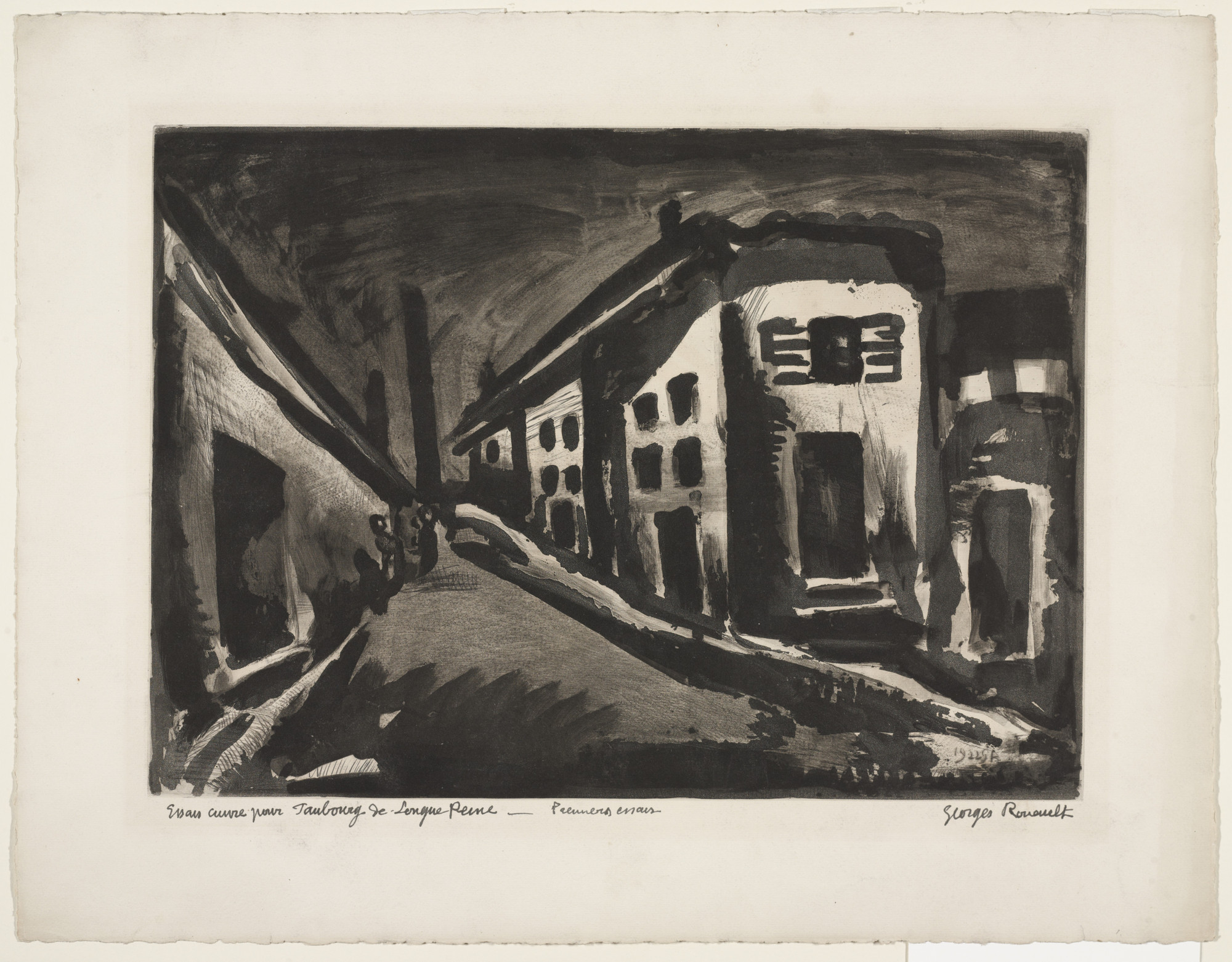 Georges Rouault. Trial proof for Street of the Lonely , plate XXIII from Miserere