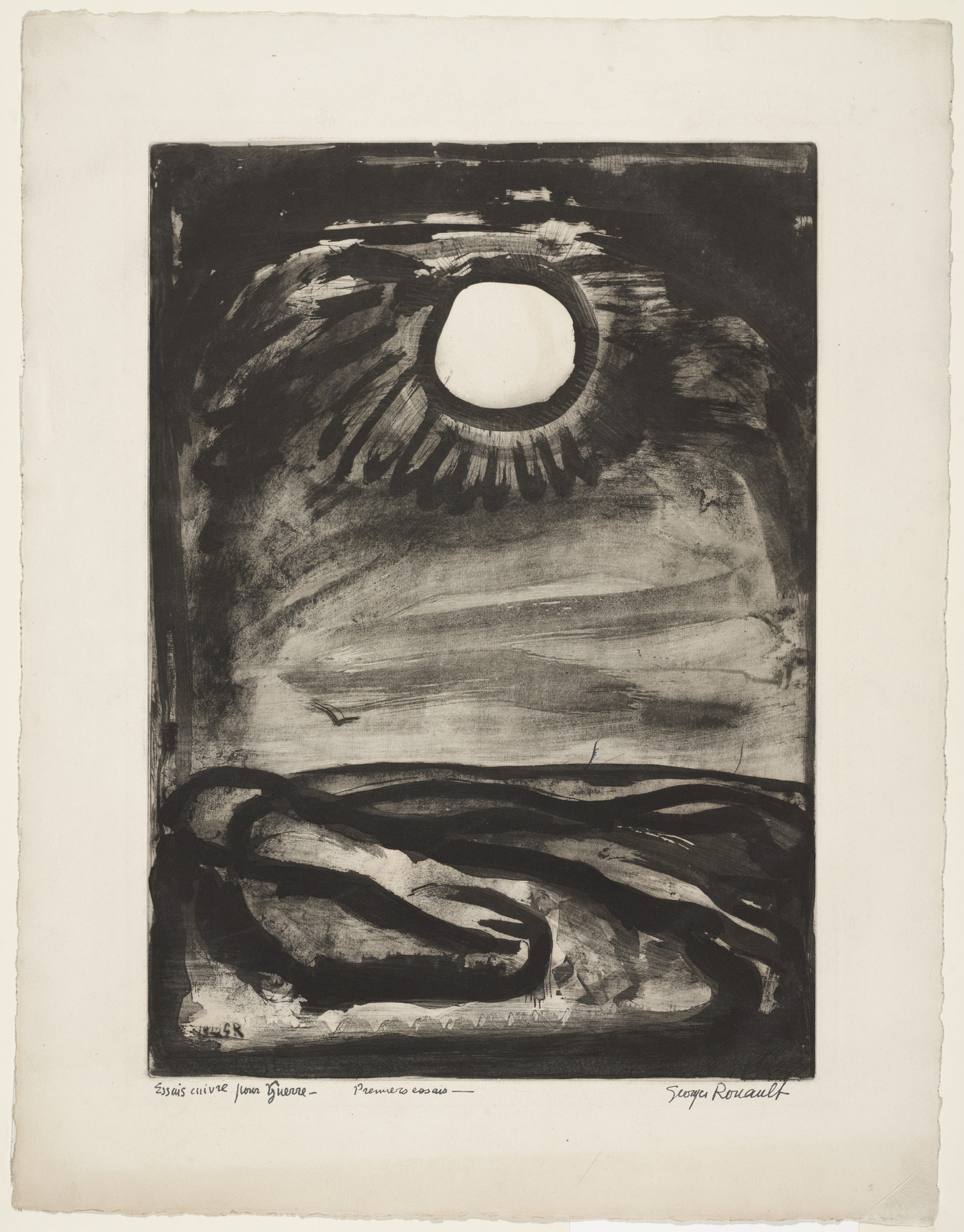 Georges Rouault. Trial proof for Sing Matins, A New Day Is Born , plate XXIX from Miserere