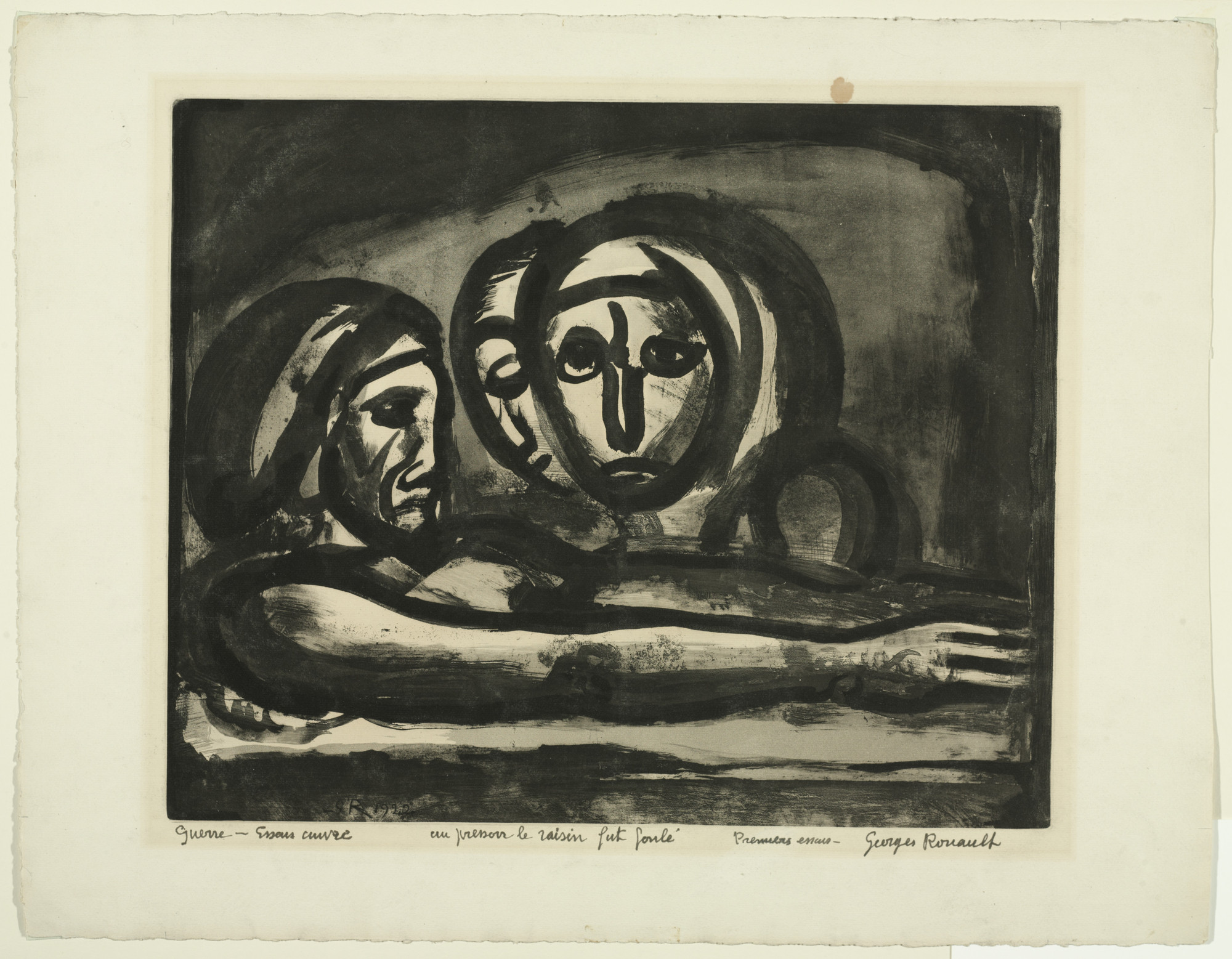 Georges Rouault. Trial proof for In The Press, The Grapes Were Trodden , plate XLVIII from Miserere