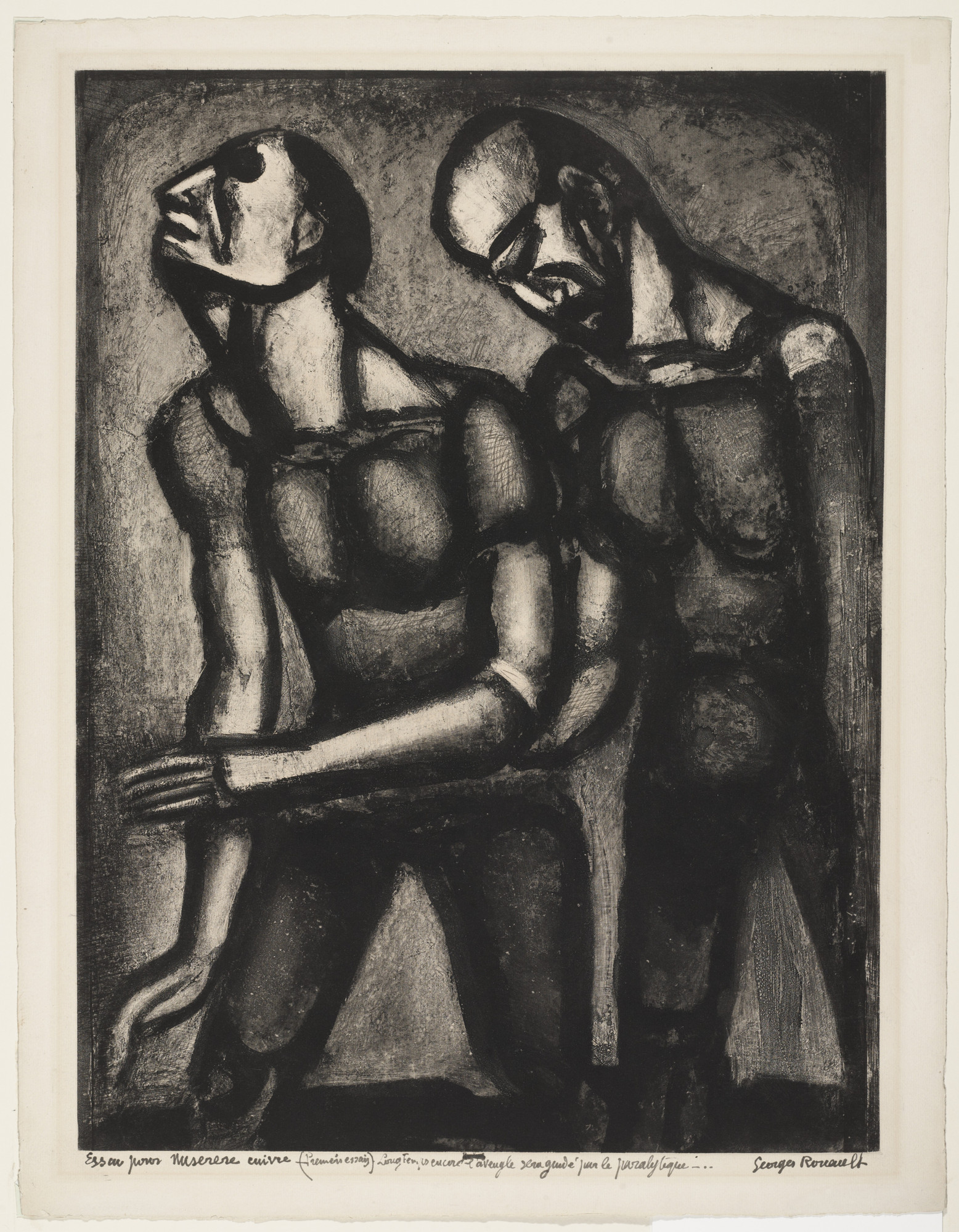 Georges Rouault. Trial proof for Sometimes The Blind Have Comforted Those Who See , plate LV from Miserere