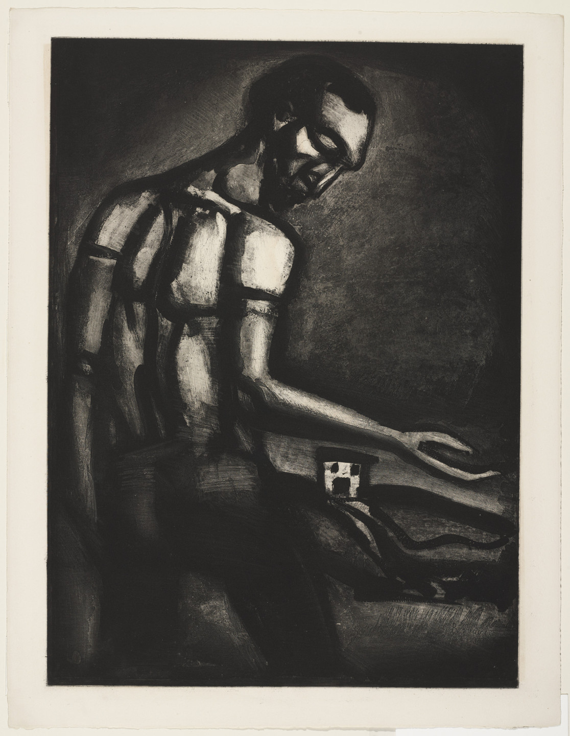 Georges Rouault. In So Many Different Ways, The Noble Vocation of Sowing Hostile Land (En tant d&#39;ordres divers le beau métier d&#39;ensemencer une terre hostile), plate XXII from Miserere. 1926, published 1948