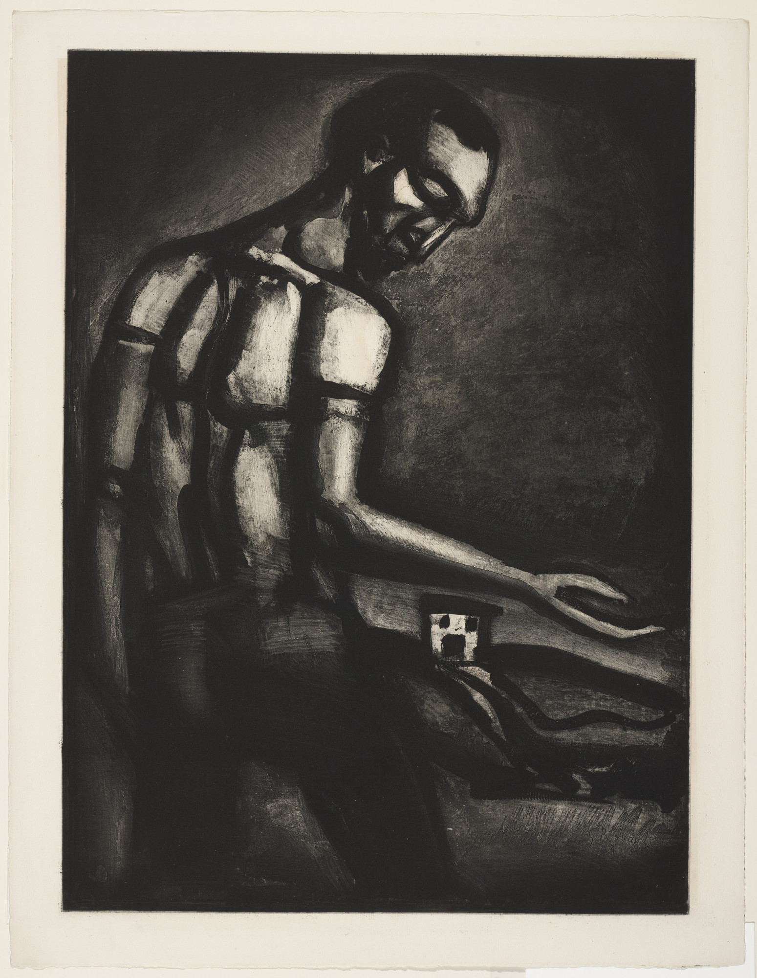 Georges Rouault. In So Many Different Ways, The Noble Vocation of Sowing Hostile Land (En tant d'ordres divers le beau métier d'ensemencer une terre hostile), plate XXII from Miserere