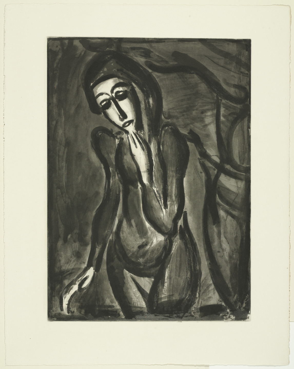 Georges Rouault. &#34;We All Must Die, We and All We Possess&#34; («Nous devons mourir, nous et tout ce qui est nôtre») plate XLIII from Miserere. 1922, published 1948