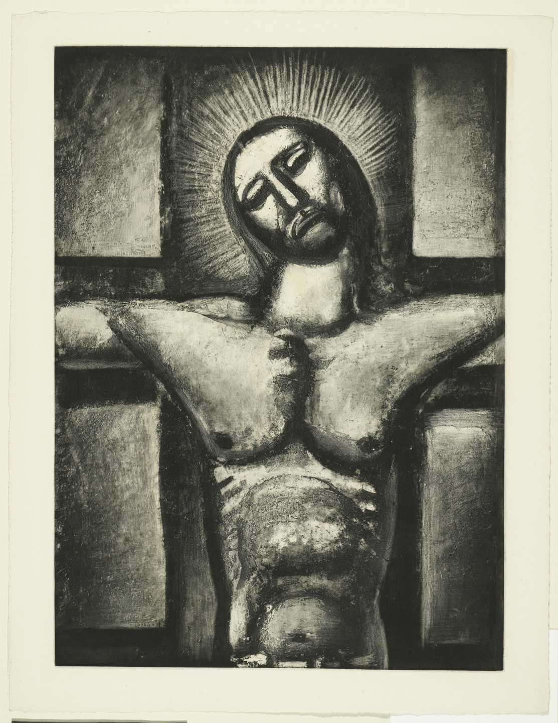 Georges Rouault. &#34;Obedient Unto Death, Even the Death of the Cross&#34; («Obéissant jusqu&#39;à la mort et à la mort de la croix »), plate LVII from Miserere. 1926, published 1948