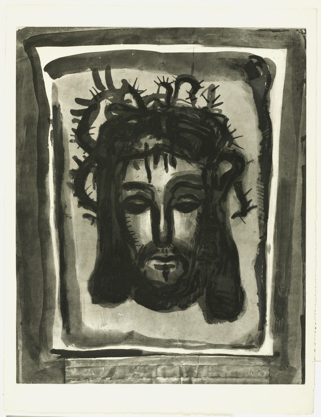 Georges Rouault. &#34;And with His Stripes We Are Healed&#34; («C&#39;est par ses meurtrissures que nous sommes guéris»), plate LVIII from Miserere. 1922, published 1948