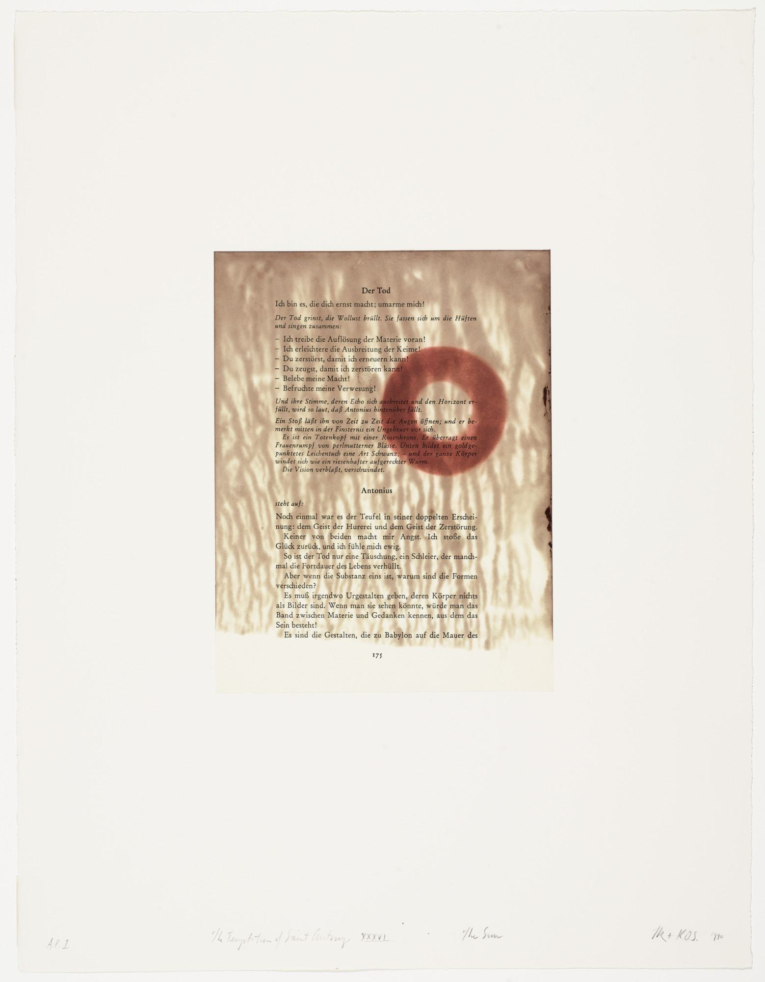 Tim Rollins, K.O.S. (Kids of Survival). Temptation of St. Antony XXXVI - The Sun