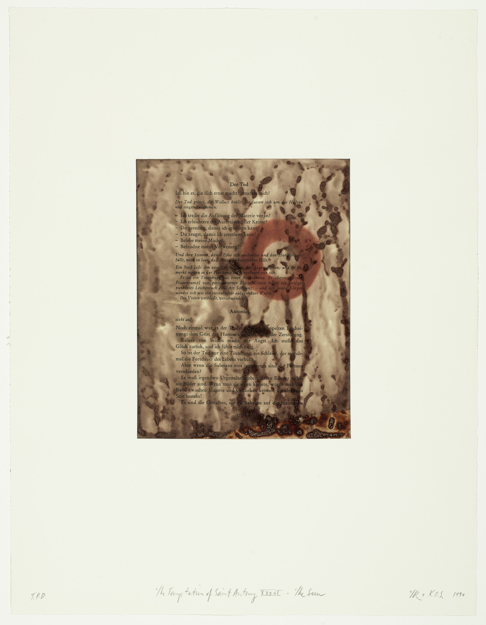 Tim Rollins, K.O.S. (Kids of Survival). Temptation of St. Antony XXXVI - The Sun