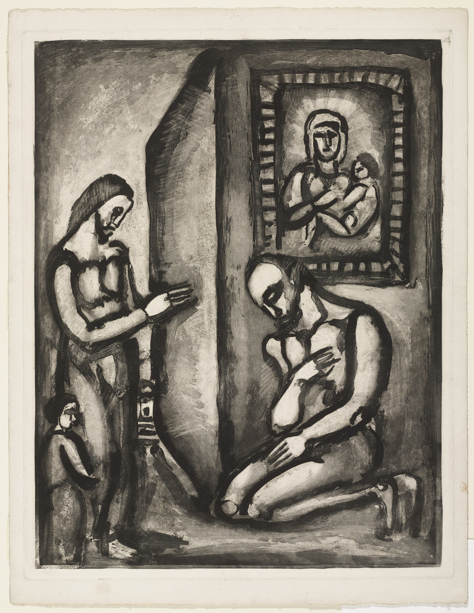 Georges Rouault. Trial proof for Abandoned , rejected plate from Miserere