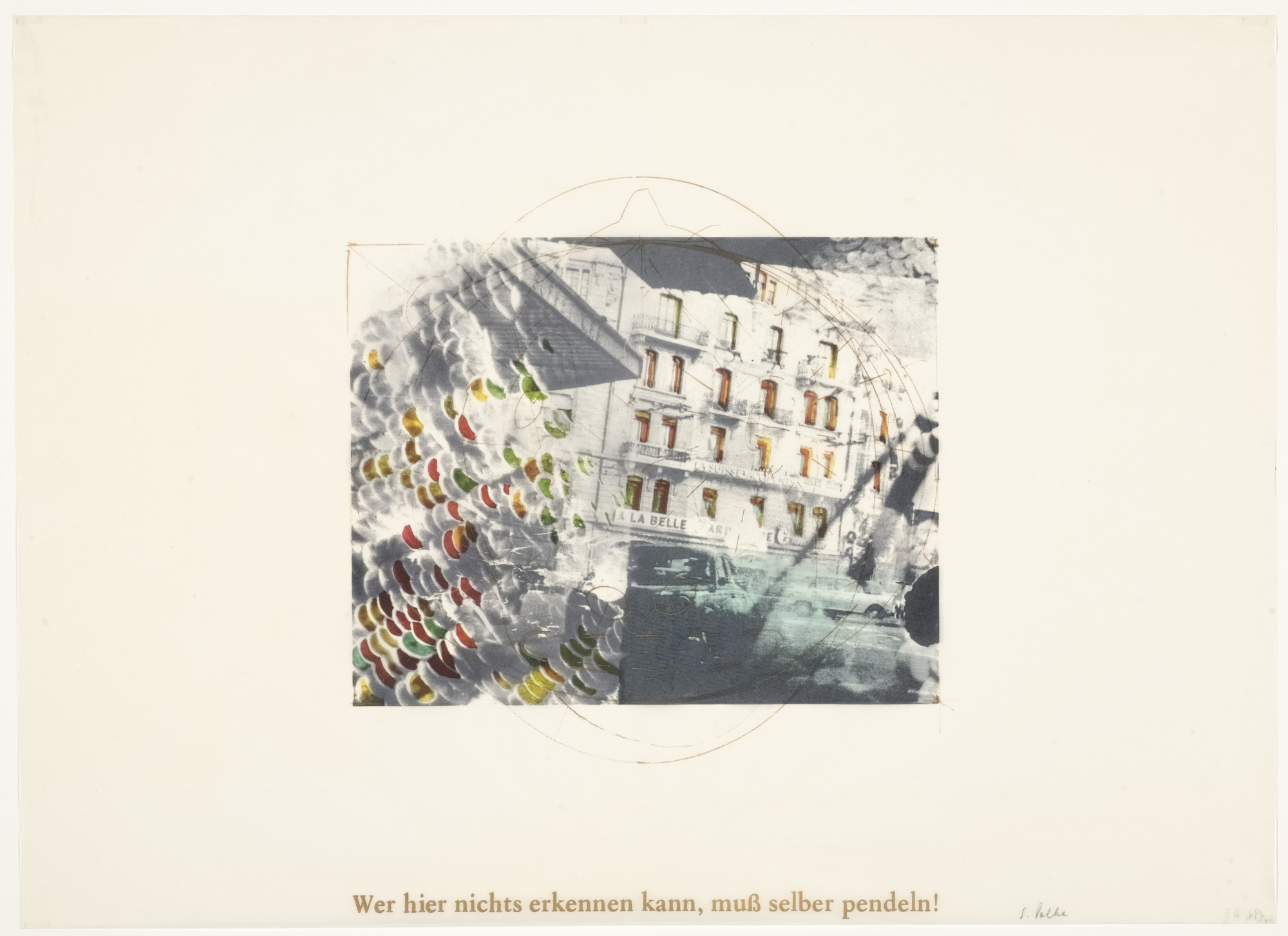 Sigmar Polke. House fronts (Anyone unable to make anything out must use his own pendulum) (Häuserfront (Wer hier nichts erkennen kann, muß selber pendeln))