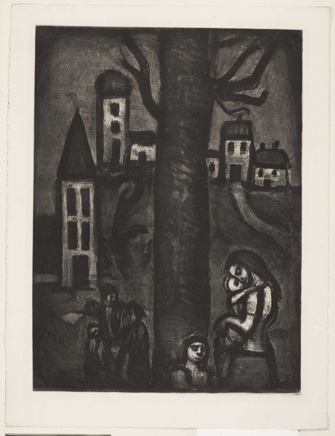 Georges Rouault. In the Old Suburb of Long Suffering (Aux vieux faubourg de longues peines), plate X from Miserere. 1923, published 1948