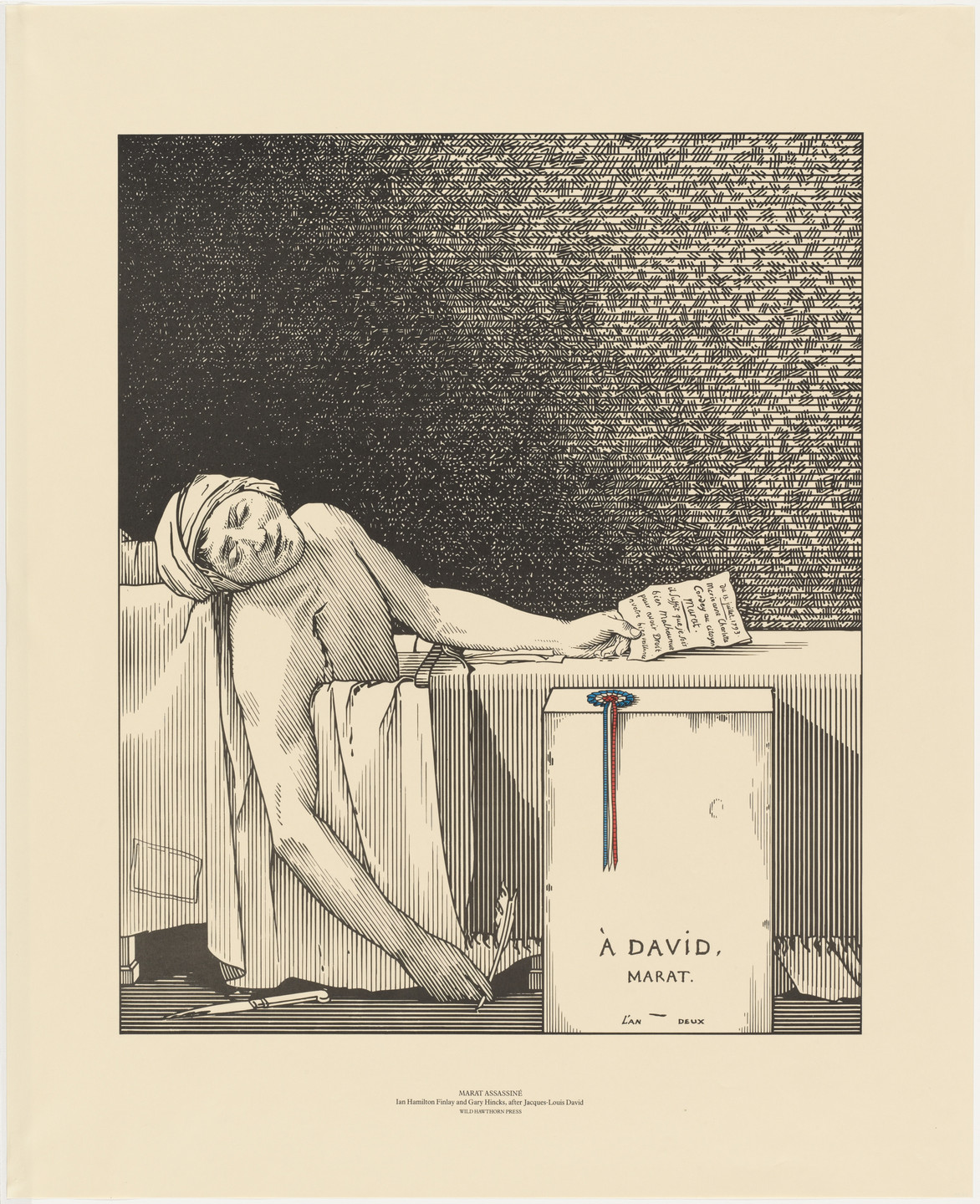 Ian Hamilton Finlay, Gary Hincks. Marat Assasiné. 1986