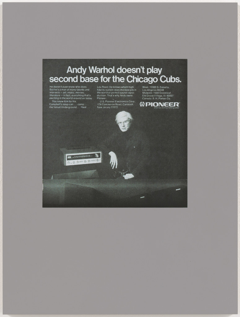 Untitled from Andy Warhol Doesn't Play Second Base for the Chicago Cubs, Kelley Walker, 2010
