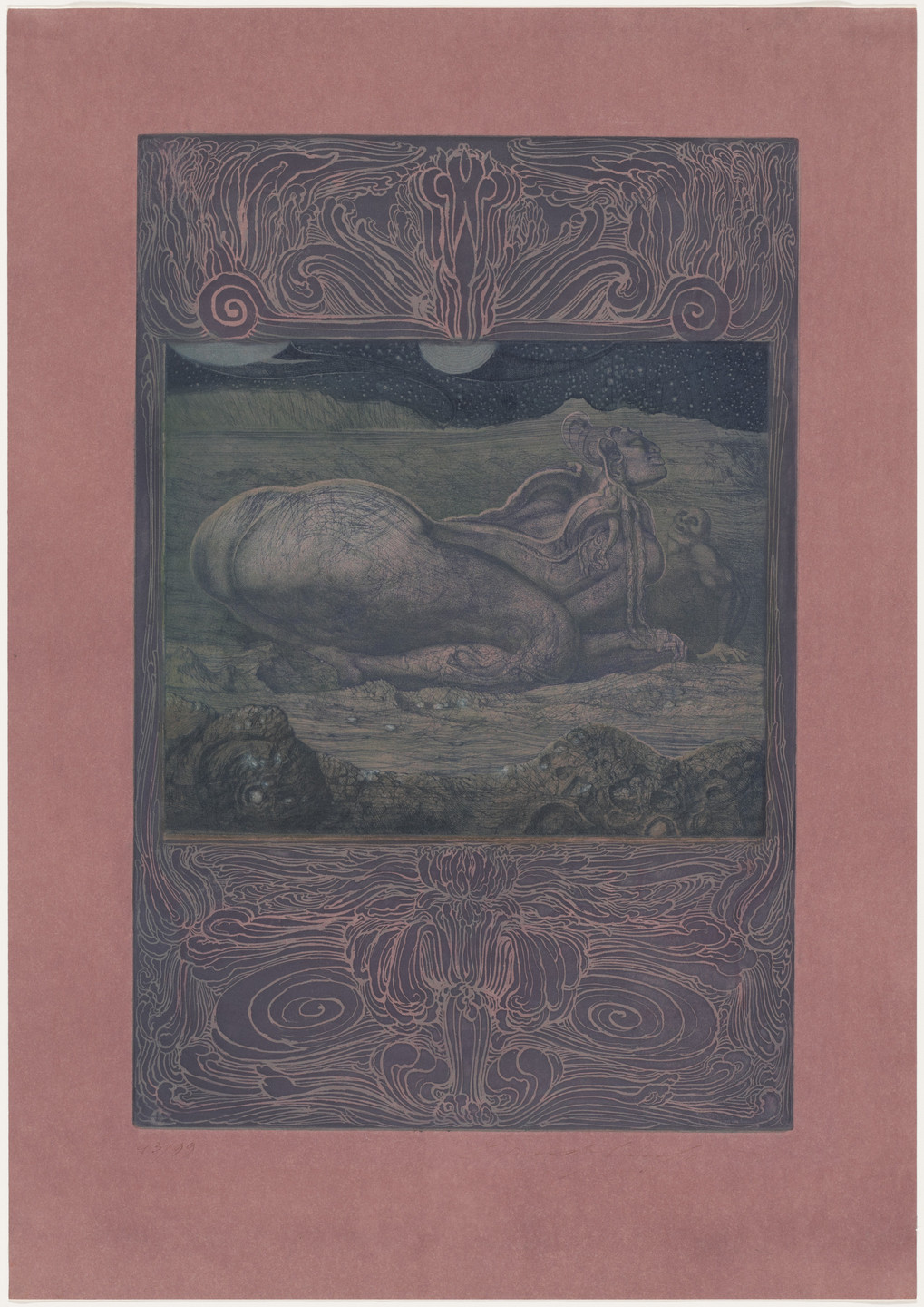 Ernst Fuchs. Sphinx Kallipygos. (1966)