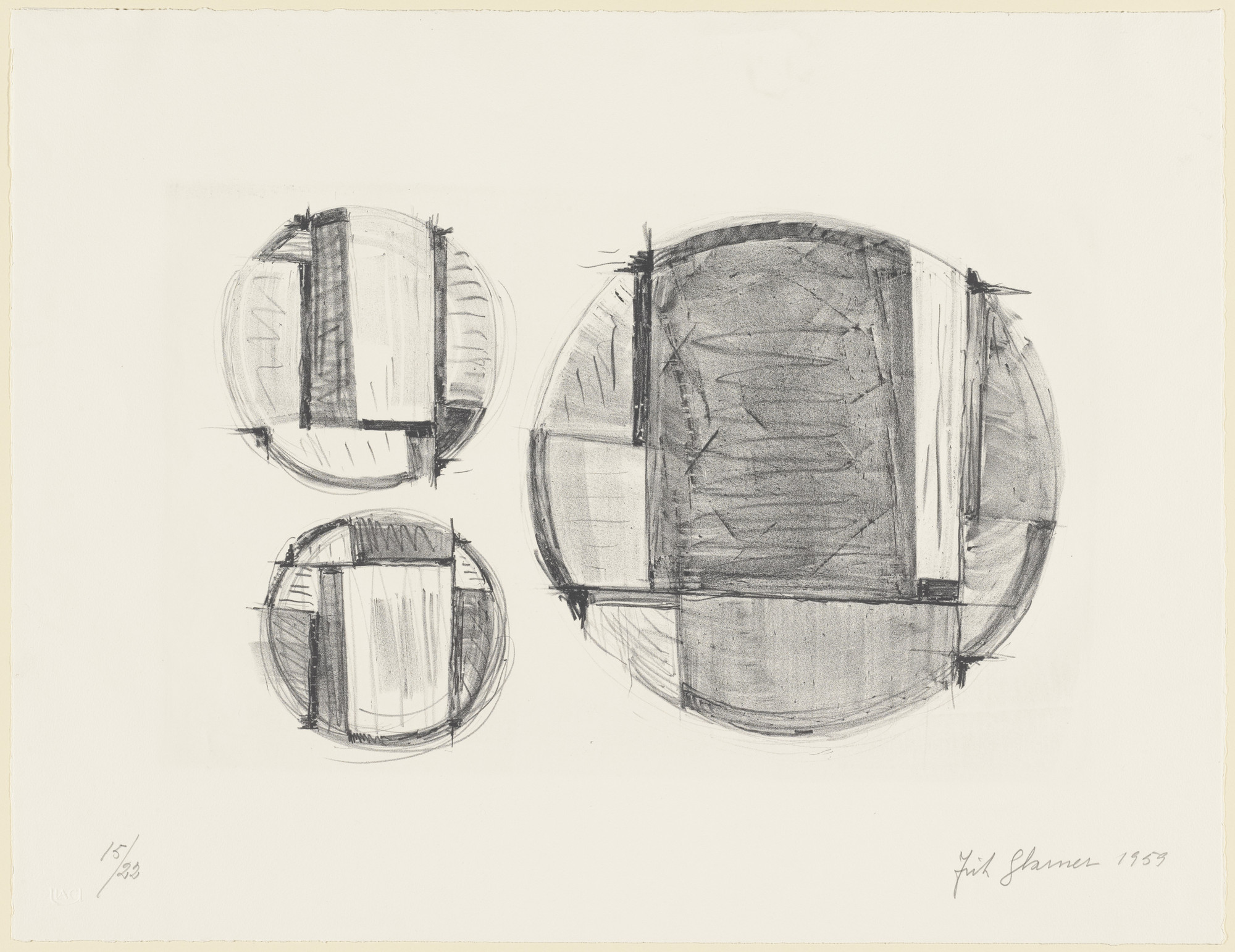 Fritz Glarner. Drawing for Tondo in Three Variations