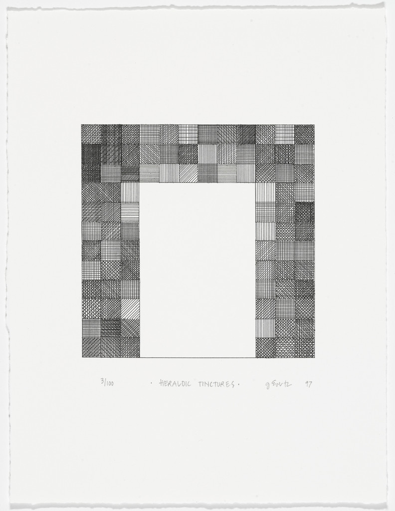 Heraldic Tinctures from American Abstract Artists 60th Anniversary Print Portfolio, Gabriele Evertz, 1997