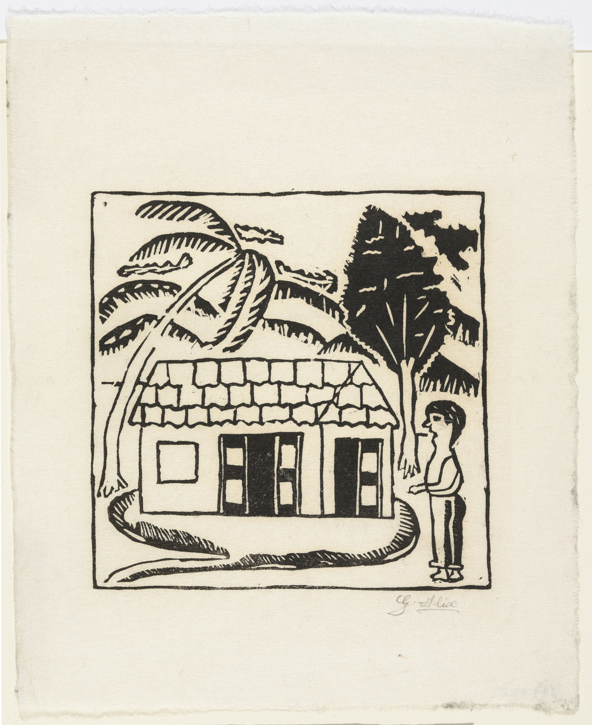 Gabriel Alix. Untitled from 10 Original Woodcuts Signed by the Popular Painters of Haiti (10 Gravures Originales signées par les peintres populaires d&#39;Haiti). 1947