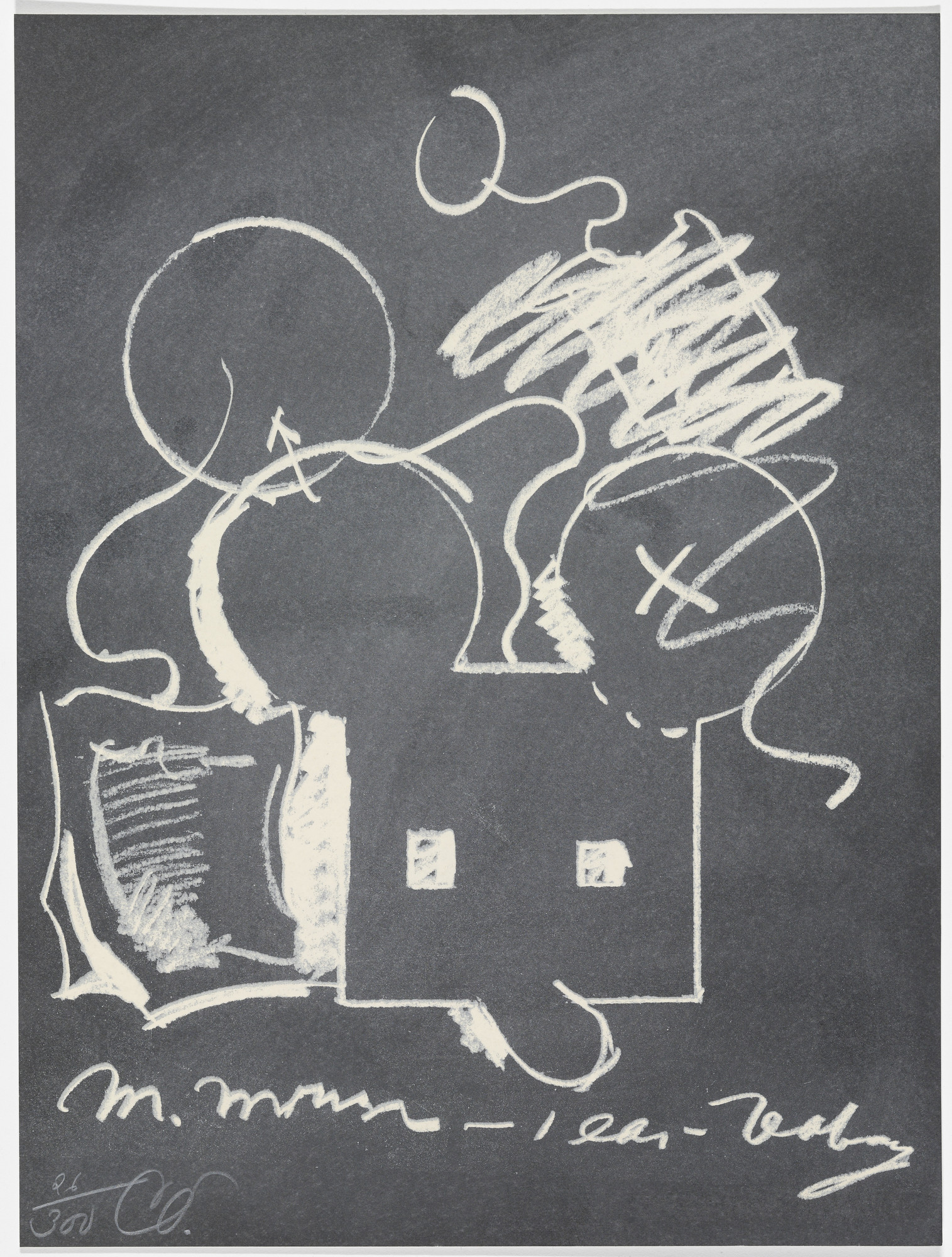 Claes Oldenburg. M. Mouse (with) 1 Ear (equals) Tea Bag Blackboard Version (1965) from The New York Collection for Stockholm