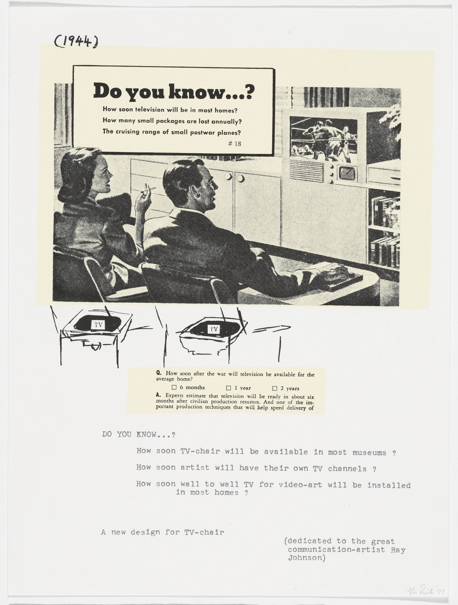 Nam June Paik. Untitled from The New York Collection for Stockholm