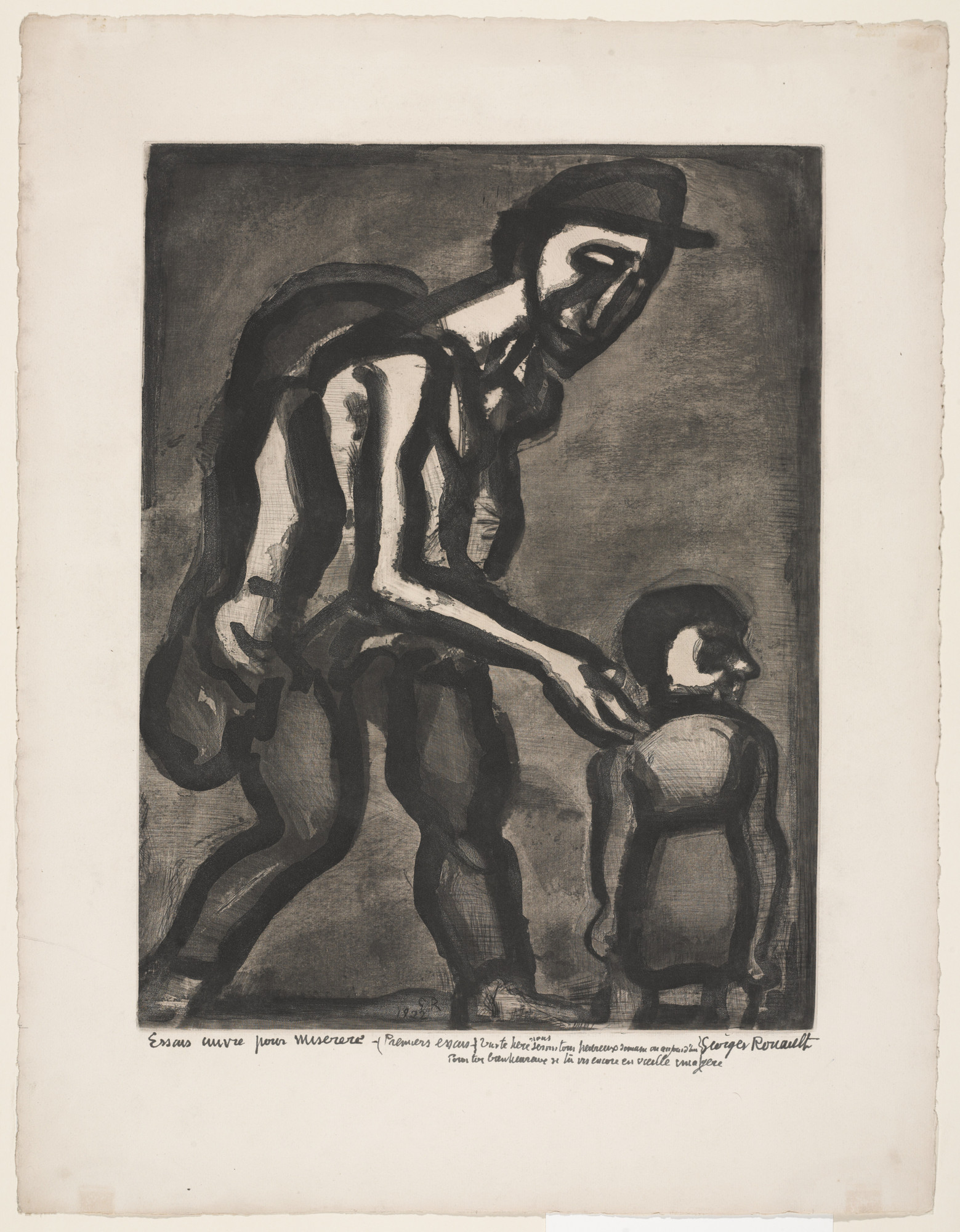 Georges Rouault. Trial proof for Take Refuge in Your Heart, Miserable Vagabond , plate IV from Miserere