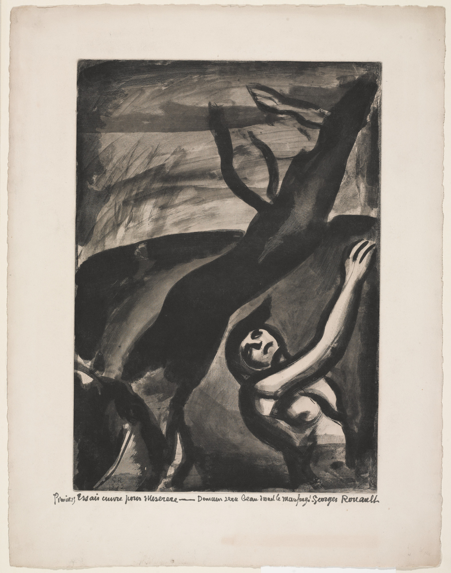 Georges Rouault. Trial proof for Tomorrow Will Be Beautiful, Said The Shipwrecked Man , plate XI from Miserere