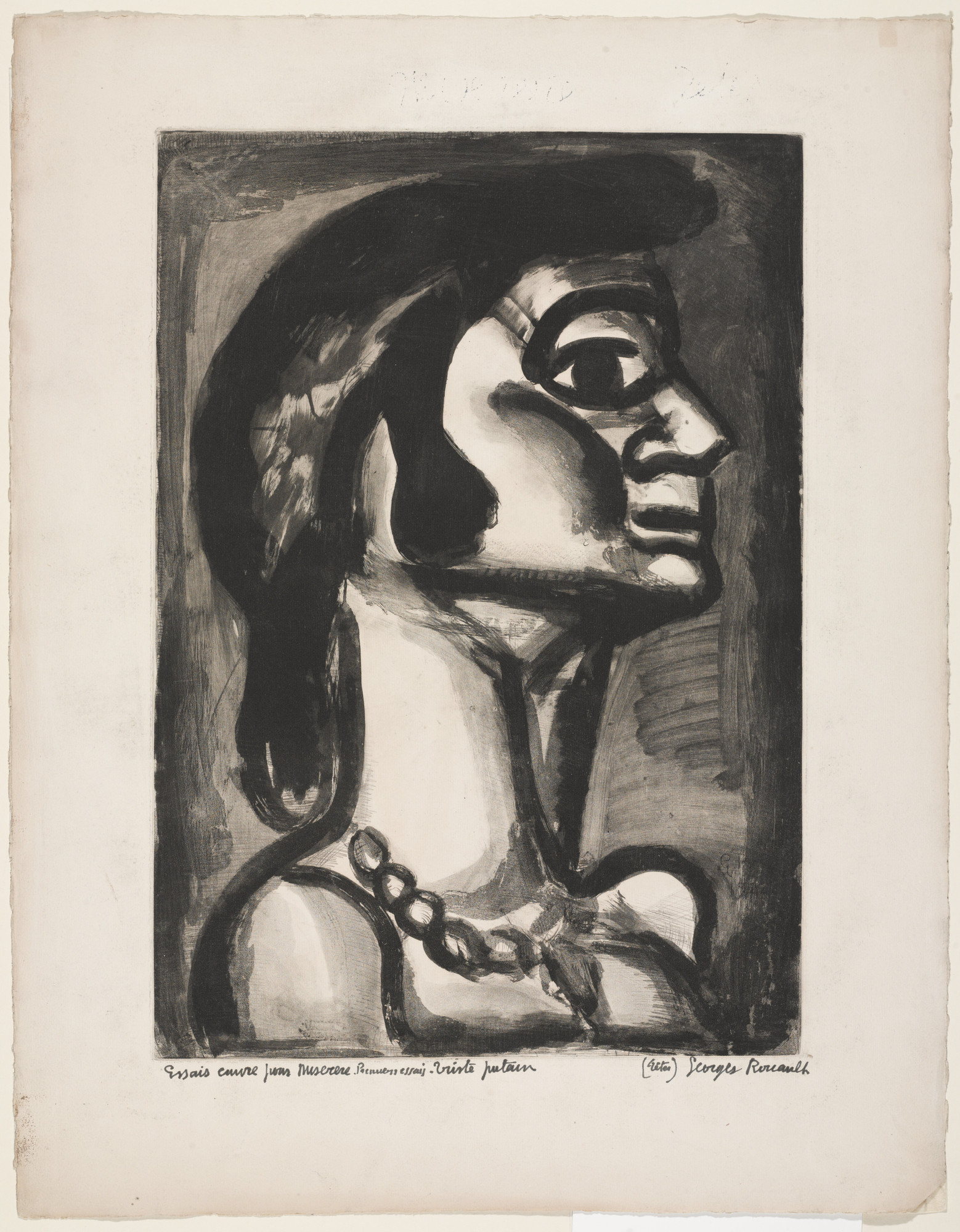 Georges Rouault. Trial proof for Mouth that was Fresh, Bitter as Gall , plate XV from Miserere