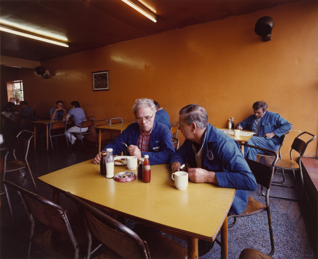 Driver's Discussing Redundancies, Morley's Cafe, Markham Moor, Nottinghamshire
