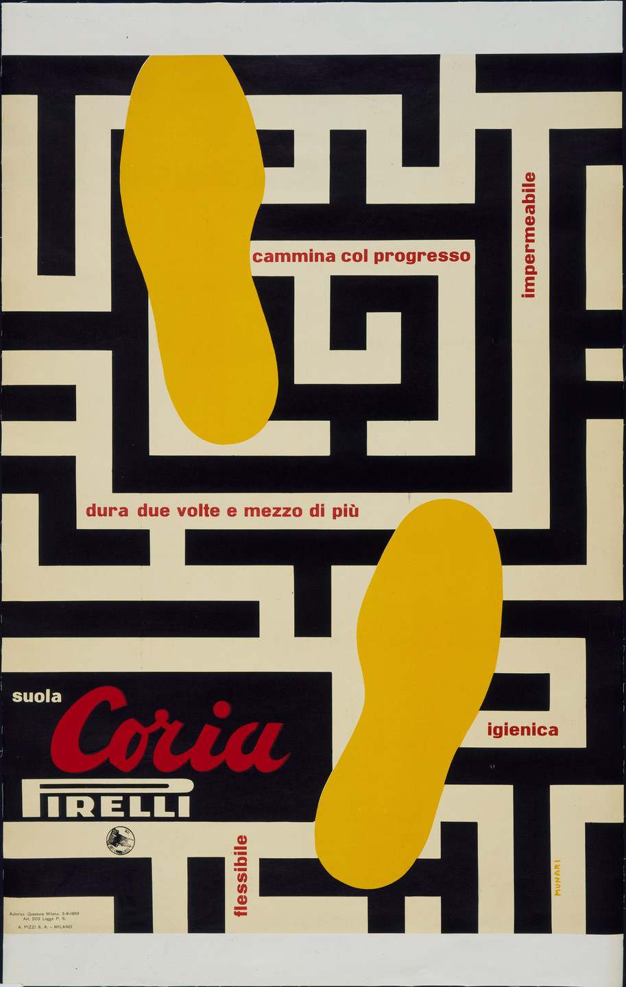 Bruno Munari. Pirelli, Suola Coria. 1953