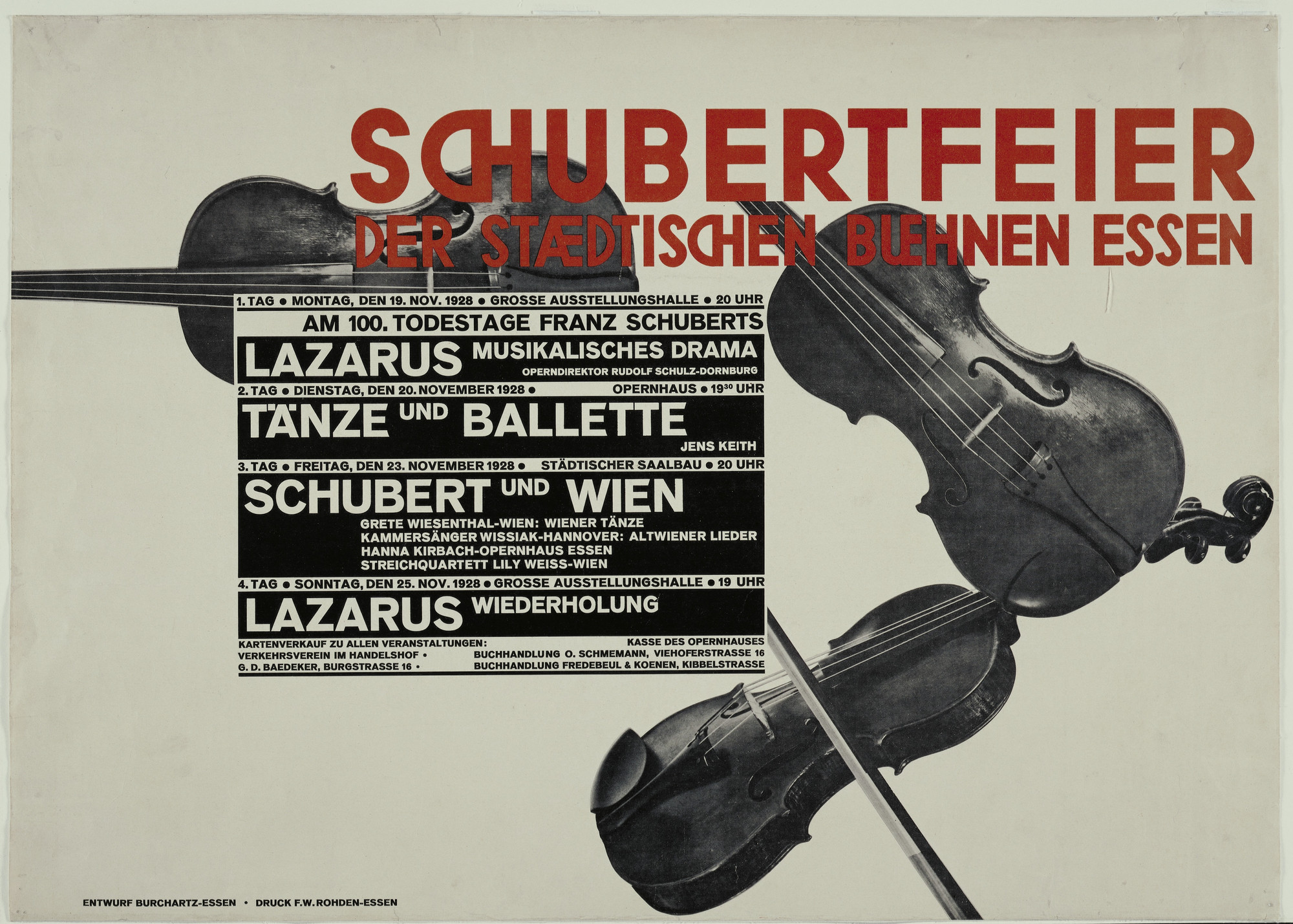 Max Burchartz. Schubertfeier der Staedtischen Buehnen Essen. 1928