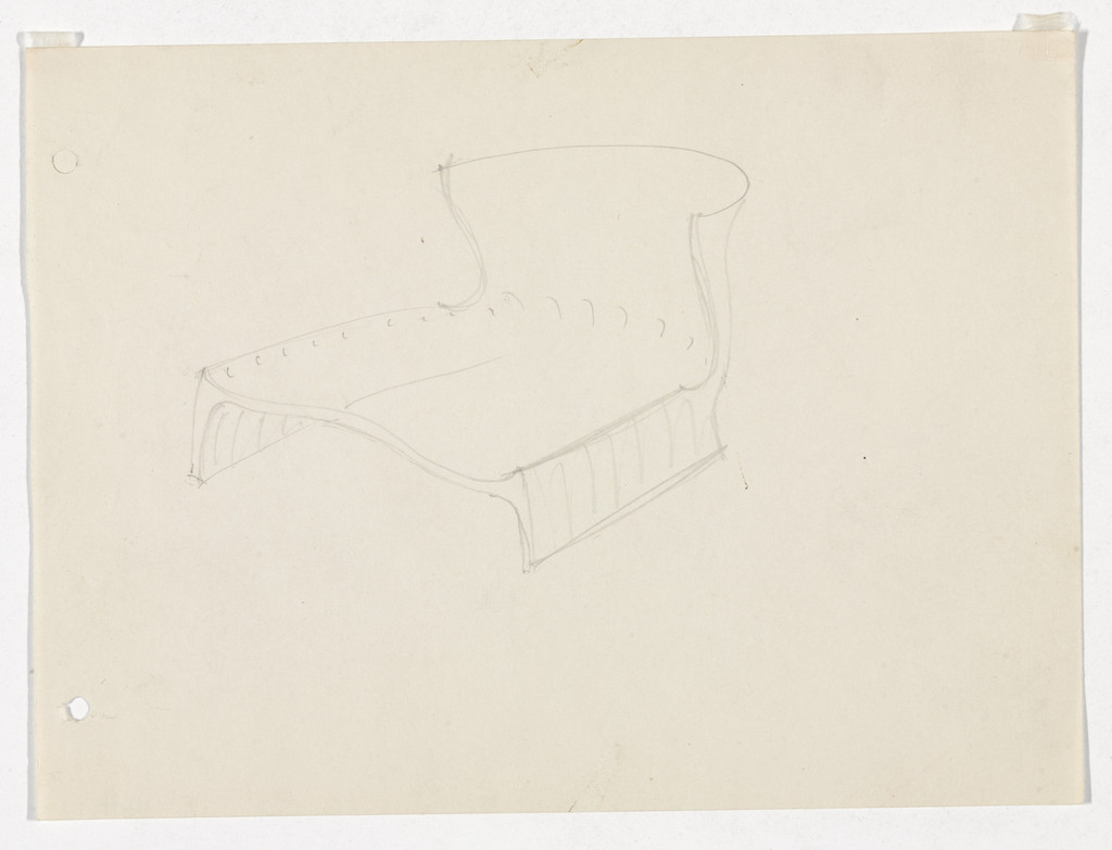 Conchoidal Chair without Arms (Perspective sketch)