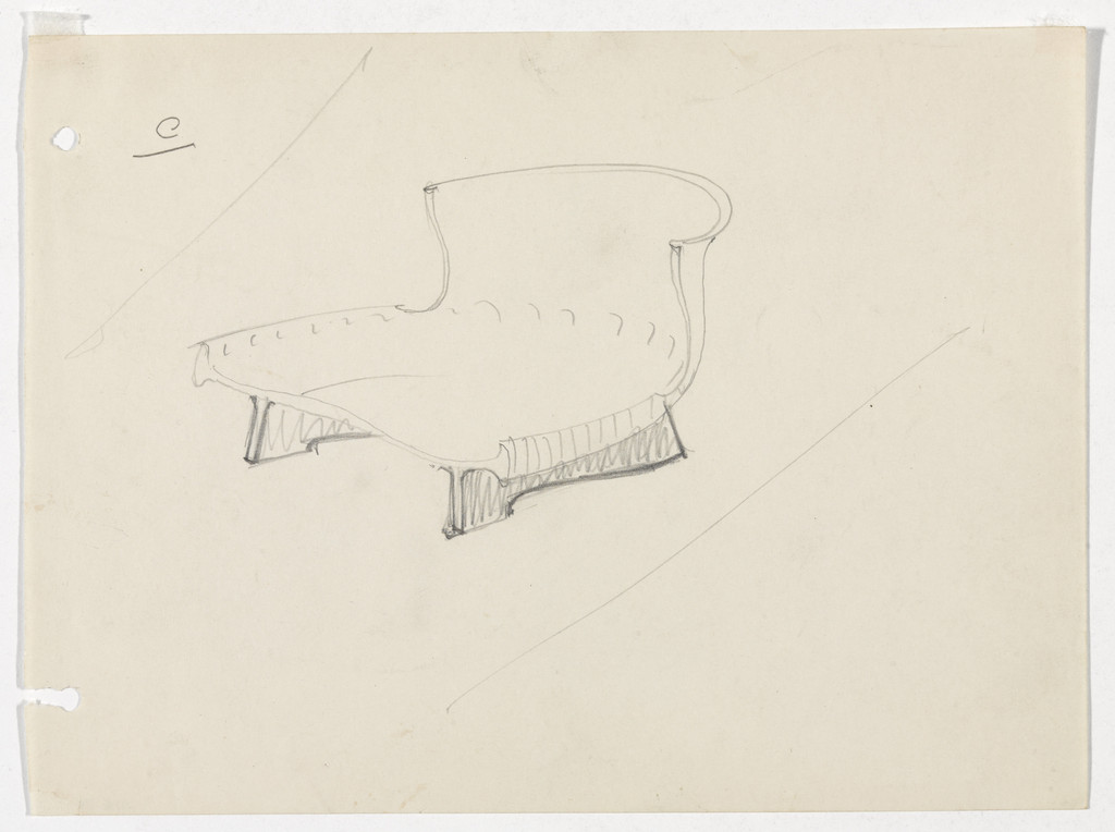 Conchoidal Chair without Arms (Perspective sketch)