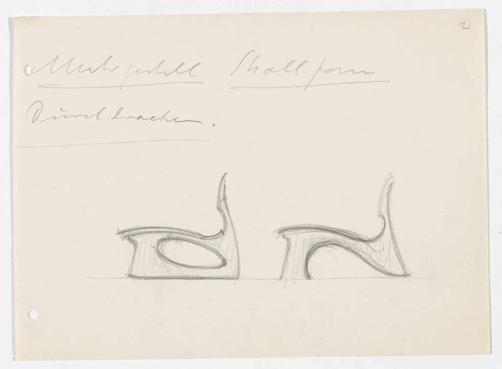 Conchoidal Chair without Arms (Elevation sketches)