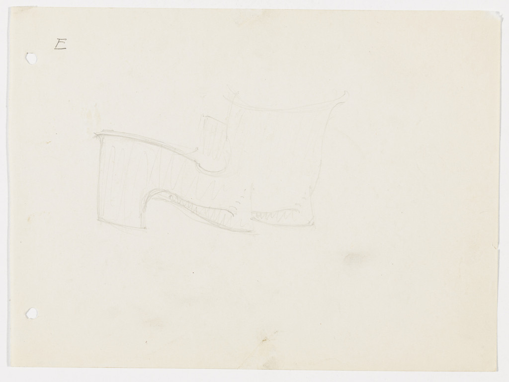 Conchoidal Chair with Arms (Perspective sketch)