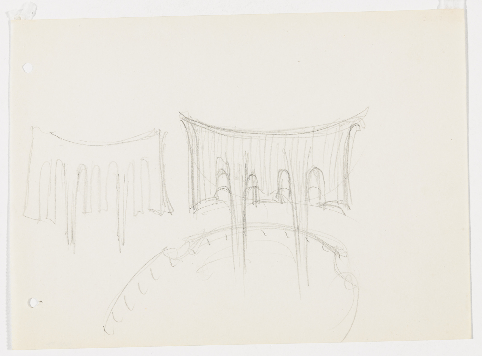 Ludwig Mies van der Rohe. Conchoidal Chair (Elevation sketches)