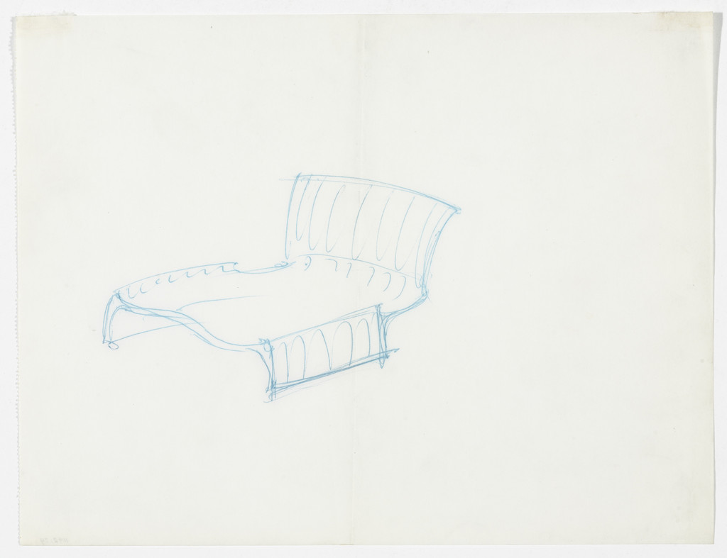 Conchoidal Chair without Arms (Perspective sketch)