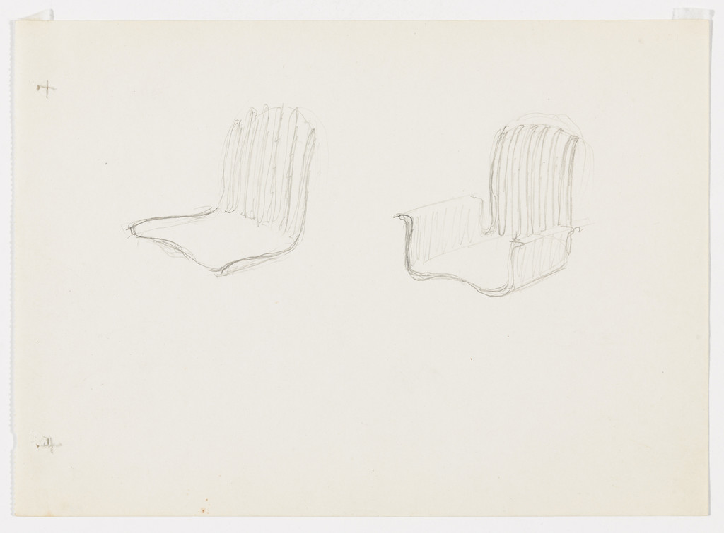 Conchoidal Chair with Arms (Perspective sketches)