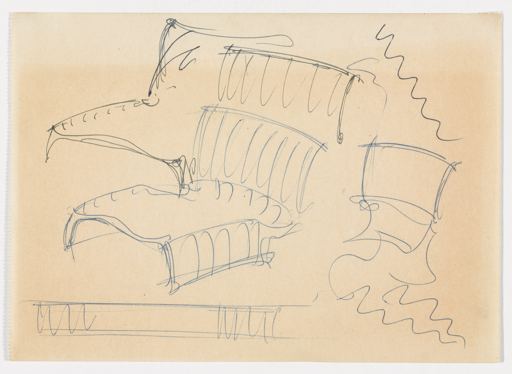 Conchoidal Chair (Perspective sketches)
